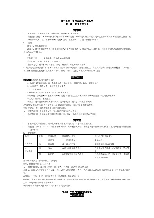 八年级上第一单元--多元发展的早期文明