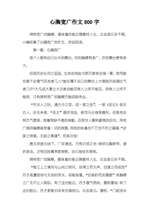 心胸宽广作文800字