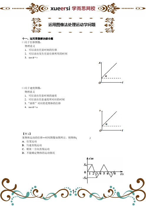 运用图像法处理运动学问题