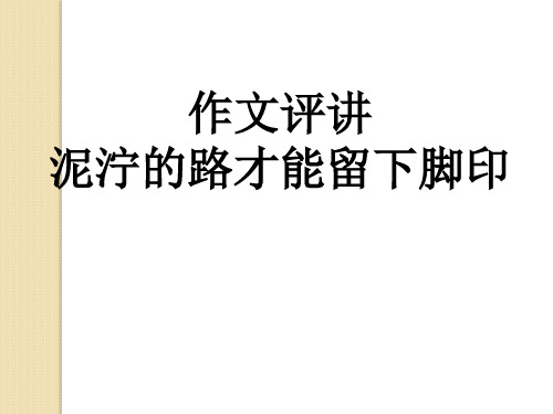 高考作文写作指导课件：泥泞的路才能留下脚印