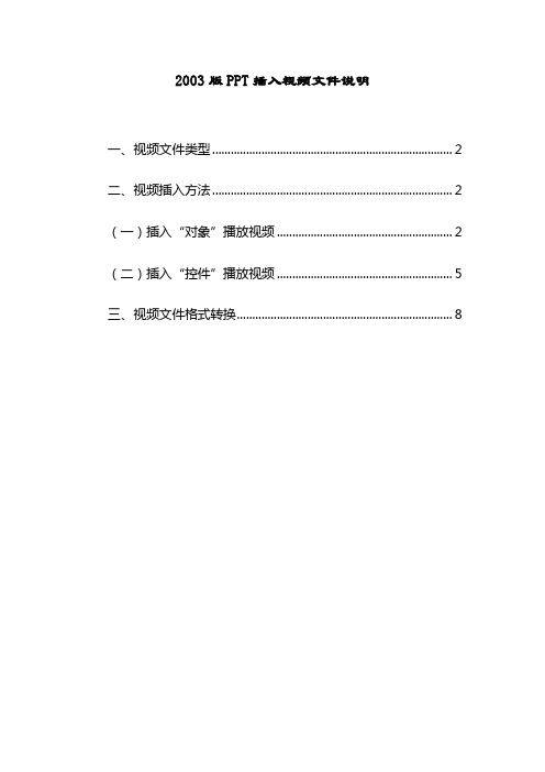 2003版ppt插入视频文件说明