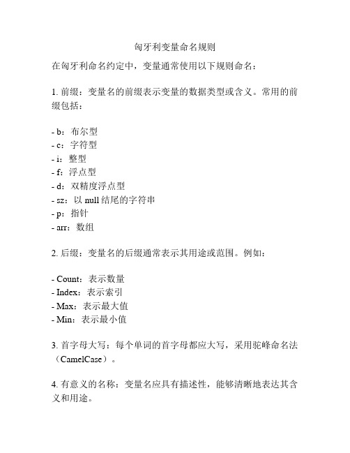 匈牙利变量命名规则