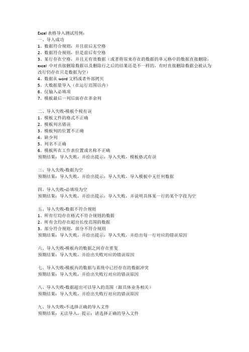 Excel表格导入测试用例