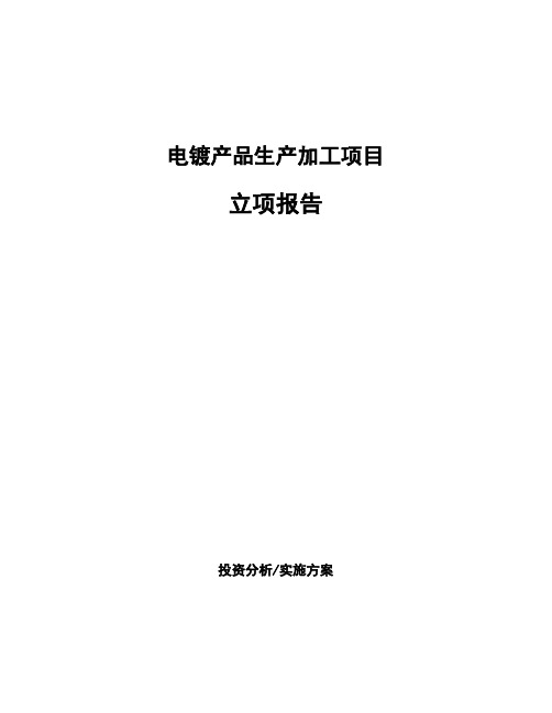 电镀产品生产加工项目立项报告