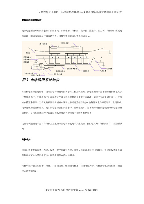 阴极电泳的阳极系统