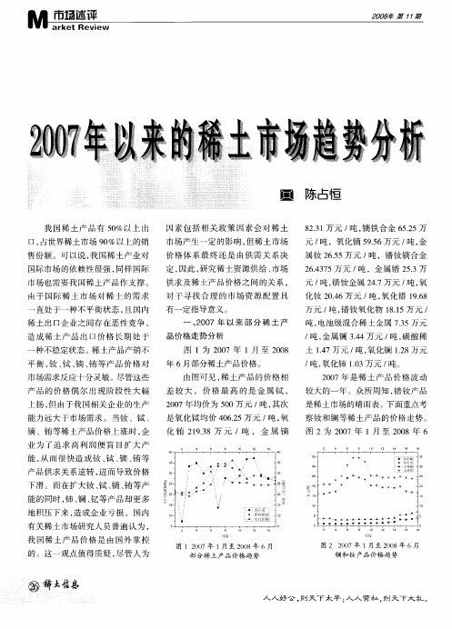 2007年以来的稀土市场趋势分析