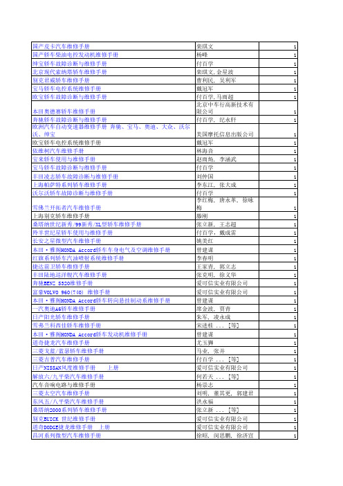 邢台职业技术学院购置的人民交通出版社检测维修书目