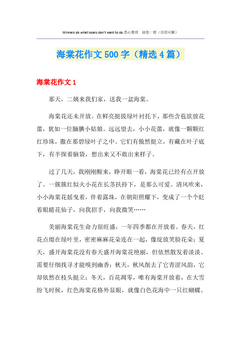 海棠花作文500字(精选4篇)