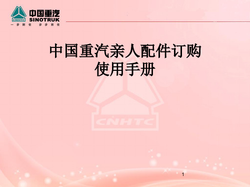 中国重汽商务平台说明书 共59页PPT资料