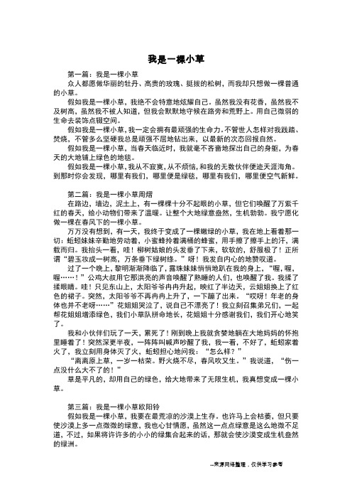 我是一棵小草_二年级作文