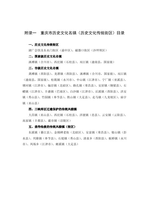重庆市城乡的规划导则附录