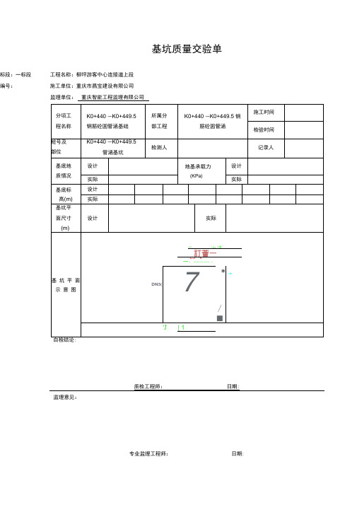 K0+440涵洞质检表
