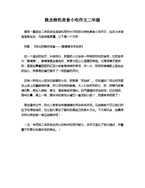 陕北特色美食小吃作文二年级