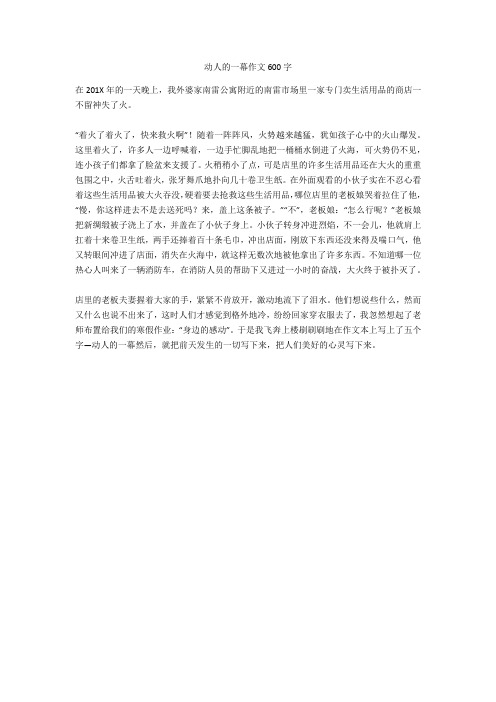 动人的一幕作文600字完美版