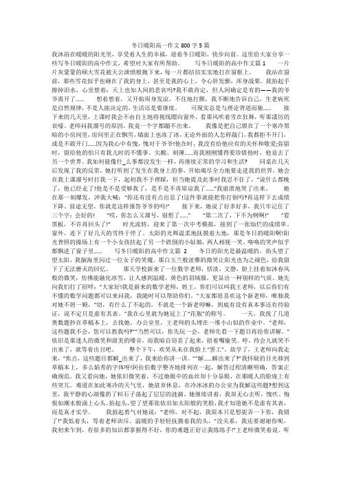 冬日暖阳高一作文800字5篇