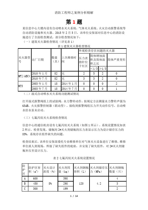 消防工程师之案例分析精解