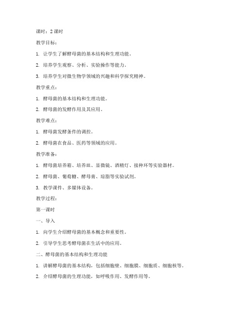 大学酵母菌教案