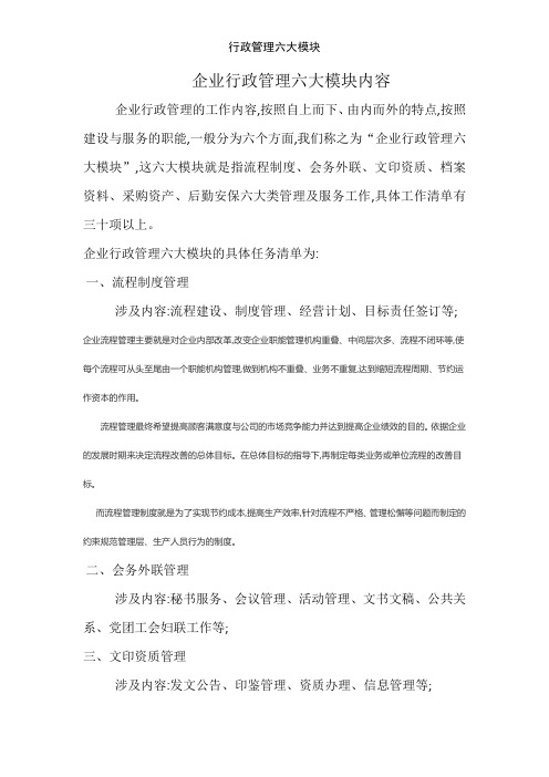 行政管理六大模块