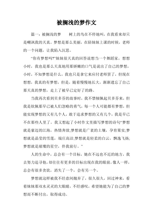 被搁浅的梦作文