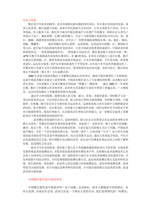 中国散打历史与发展