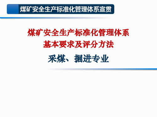 煤矿安全生产标准化管理体系基本要求及评分方法采煤、掘进专业