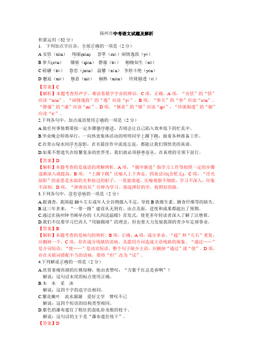 中考语文试题及解析    (43)