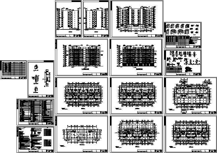 某商住楼建筑设计方案平立剖图cad图纸
