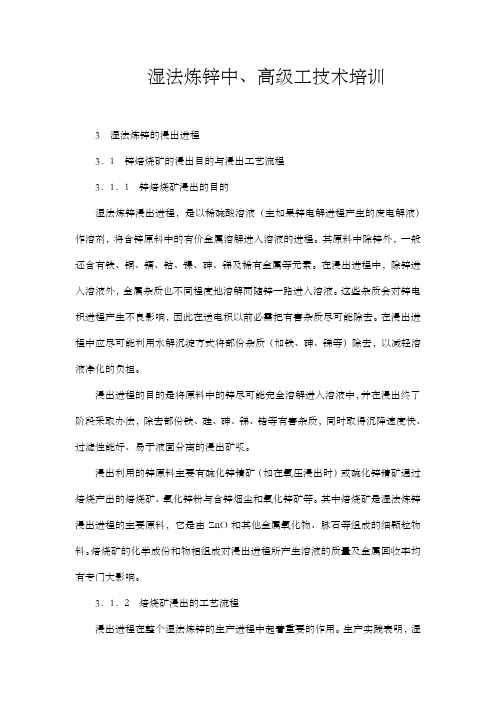湿法炼锌技术培训