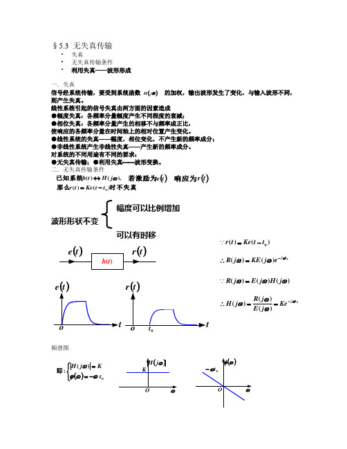 无失真传输.