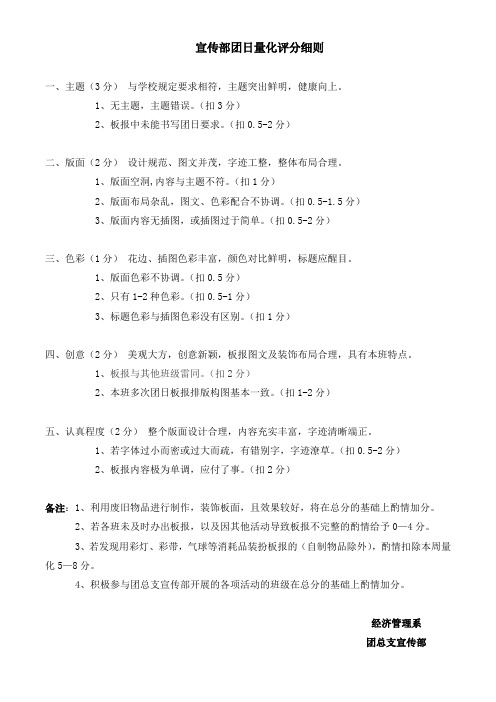 宣传部团日量化评分细则