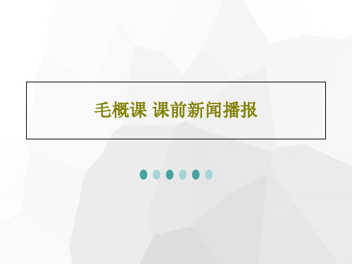毛概课 课前新闻播报25页PPT