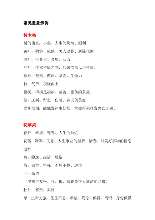 常见意象示例