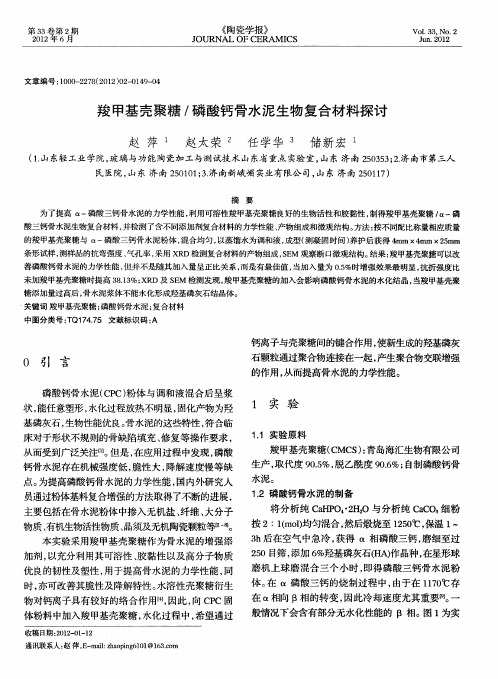 羧甲基壳聚糖／磷酸钙骨水泥生物复合材料探讨