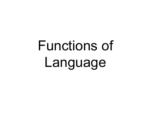 Functions of Language