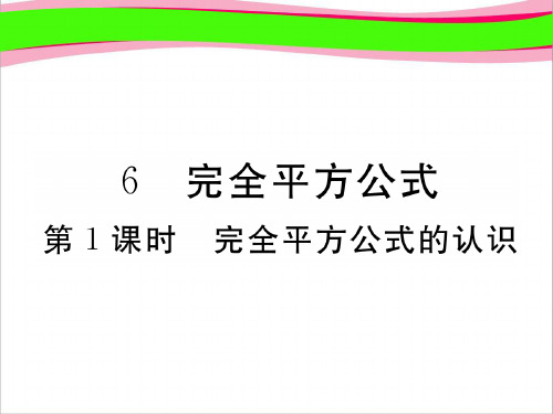 七年级数学下册1.6完全平方公式第1课时完全平方公式的认识练习课件新版北师大版4