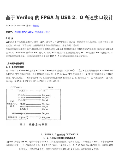 基于Verilog的FPGA与USB 2.0高速接口设计