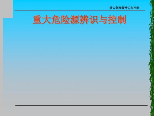 重大危险源辨识与控制培训PPT课件教材