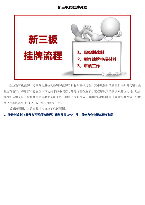 新三板的挂牌流程