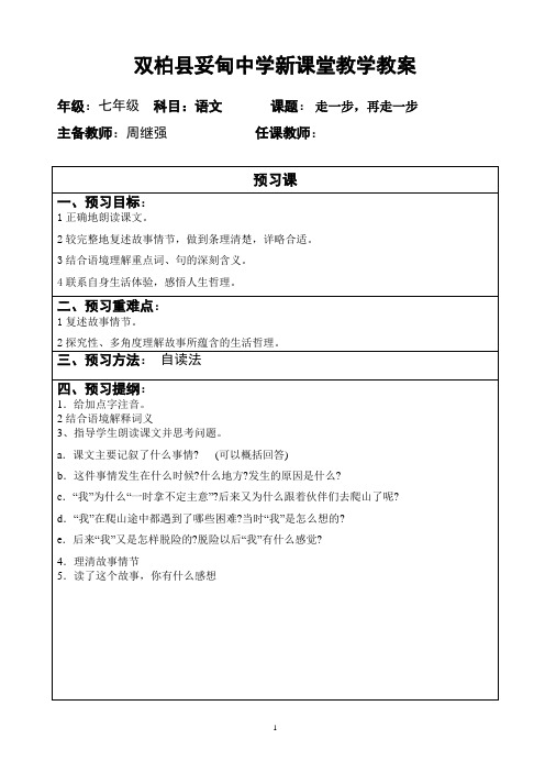 双柏县妥甸中学新课堂教学教案(7-2模板)2