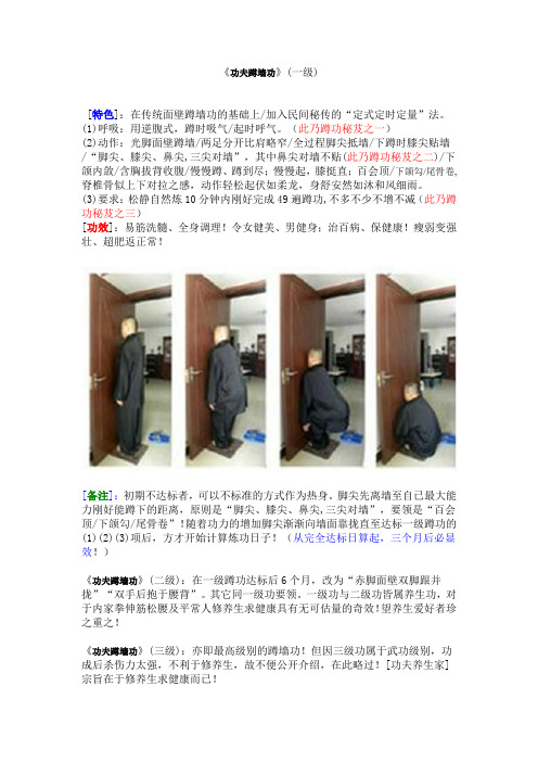 功夫蹲墙功