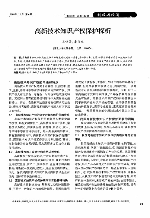 高新技术知识产权保护探析