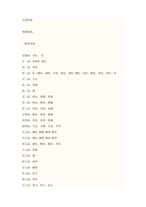 大清等级