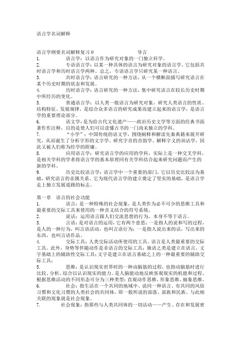 语言学名词解释