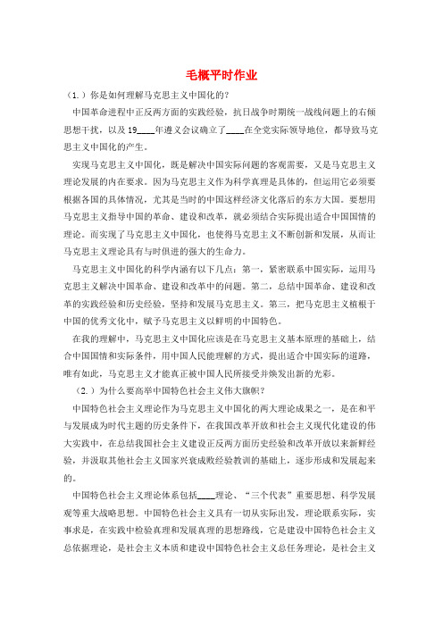 毛概平时作业