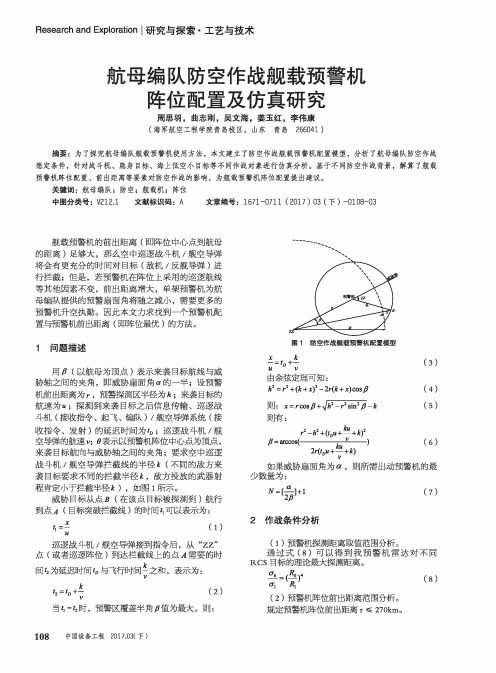 航母编队防空作战舰载预警机阵位配置及仿真研究