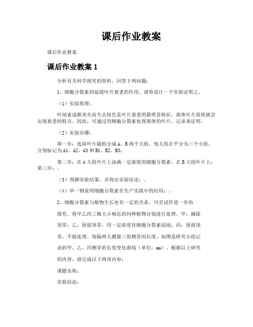 课后作业教案
