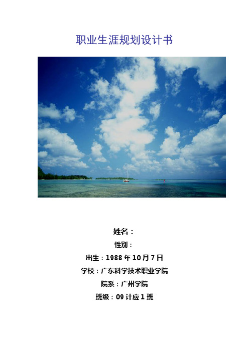 广东科学技术职业学院 职业规划书