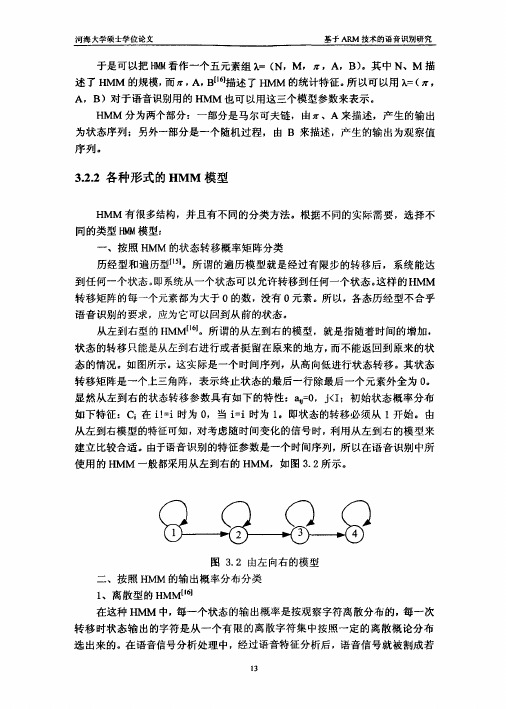各种形式的HMM模型