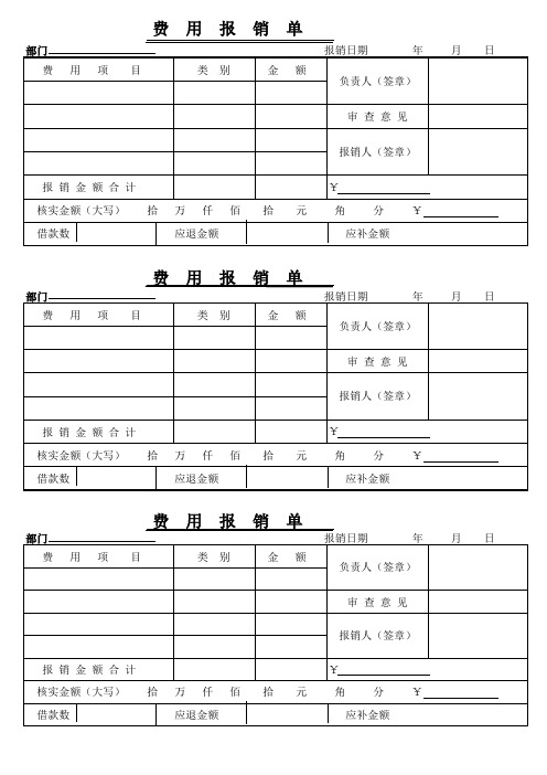 费用报销单模板7955