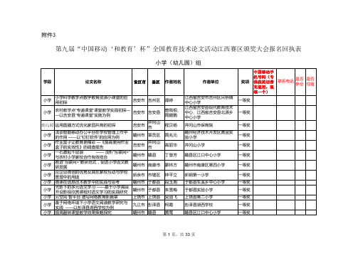 报名回执表